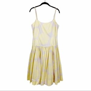 Fossil Yellow Tan Sleeveless Spaghetti Strap Fit 'n Flare Dress 
Size 10